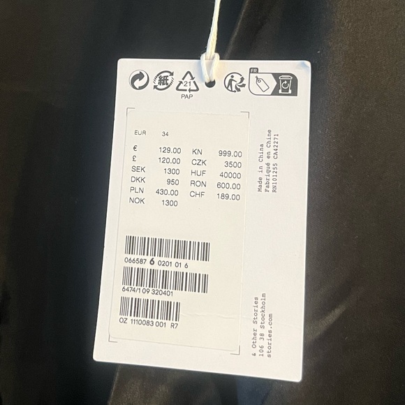 & Other Stories Silk Black Tie-Up Midi Dress with Slit - Picture 5 of 5